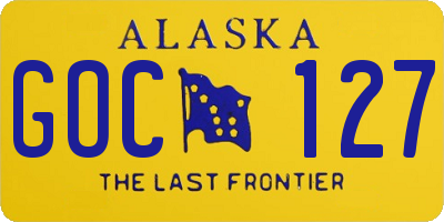 AK license plate GOC127