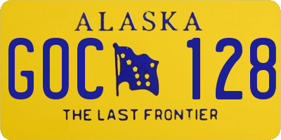 AK license plate GOC128