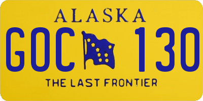 AK license plate GOC130