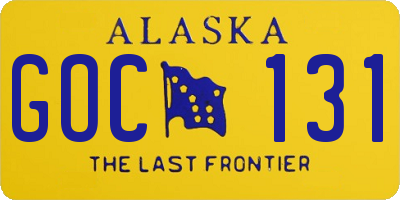 AK license plate GOC131
