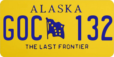 AK license plate GOC132