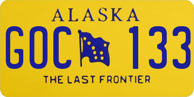 AK license plate GOC133