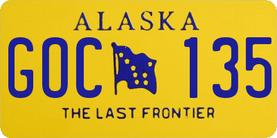 AK license plate GOC135