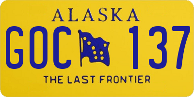AK license plate GOC137