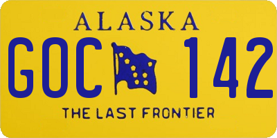 AK license plate GOC142