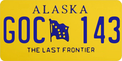 AK license plate GOC143