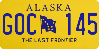 AK license plate GOC145