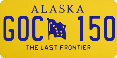 AK license plate GOC150