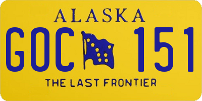 AK license plate GOC151