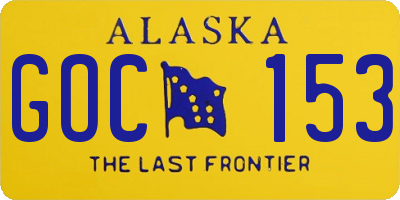 AK license plate GOC153