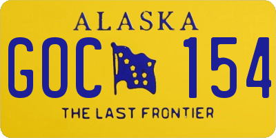 AK license plate GOC154