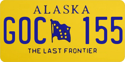 AK license plate GOC155