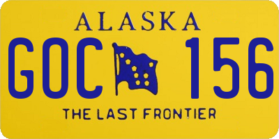 AK license plate GOC156