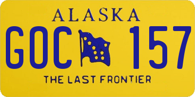 AK license plate GOC157
