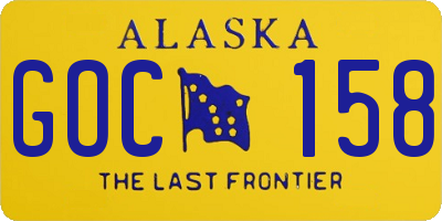 AK license plate GOC158
