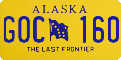 AK license plate GOC160