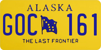 AK license plate GOC161