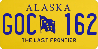 AK license plate GOC162