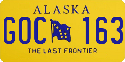AK license plate GOC163