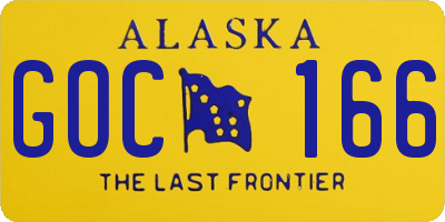 AK license plate GOC166