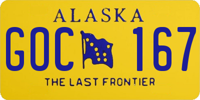 AK license plate GOC167