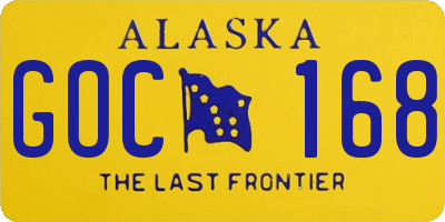 AK license plate GOC168
