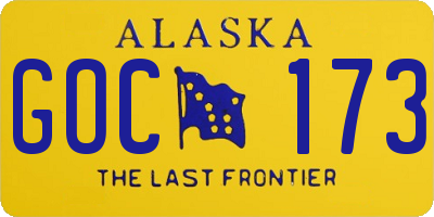 AK license plate GOC173