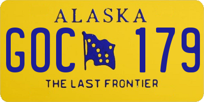 AK license plate GOC179
