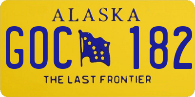 AK license plate GOC182