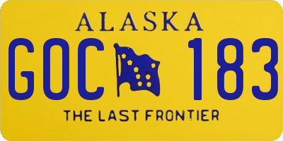 AK license plate GOC183