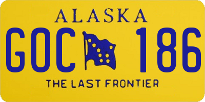 AK license plate GOC186