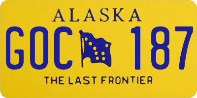 AK license plate GOC187