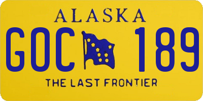 AK license plate GOC189