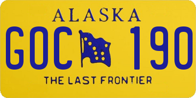AK license plate GOC190
