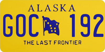 AK license plate GOC192