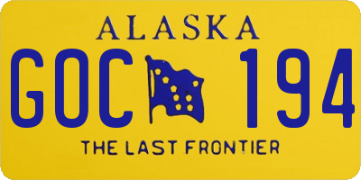AK license plate GOC194