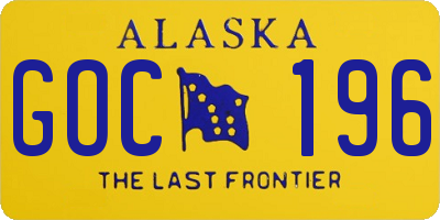 AK license plate GOC196