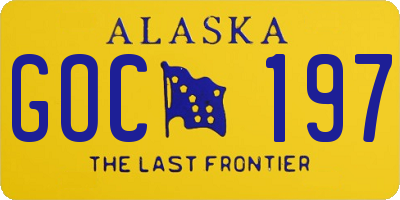 AK license plate GOC197