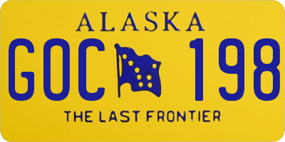 AK license plate GOC198