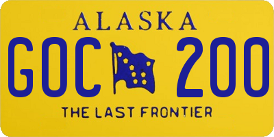 AK license plate GOC200