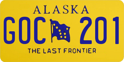 AK license plate GOC201