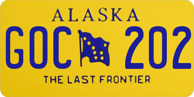 AK license plate GOC202