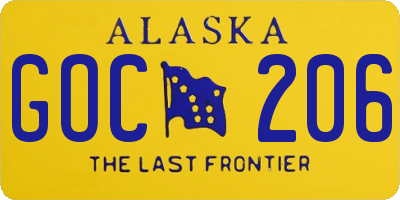 AK license plate GOC206