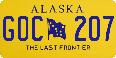 AK license plate GOC207