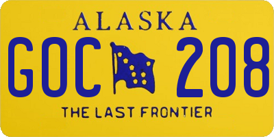 AK license plate GOC208