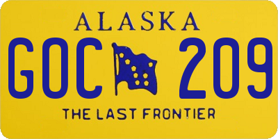 AK license plate GOC209