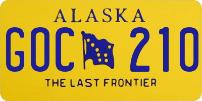 AK license plate GOC210