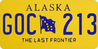 AK license plate GOC213