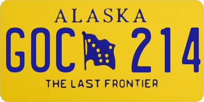 AK license plate GOC214