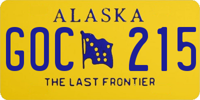 AK license plate GOC215